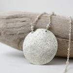 Moonglow Sterling Silver Necklace, Round Disc..