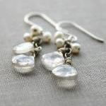 Freshwater Pearl Gemstone Earrings, Wedding Bridal..