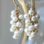 Freshwater Pearl Earrings, White Wedding Earrings,..