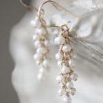 Delicate Earrings Freshwater Pearl, Wedding..
