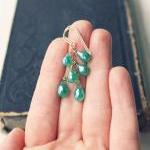 Green Mystic Quartz Earrings, Wedding Jewelry..