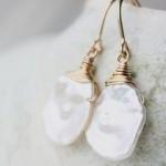 Pearl Earrings, White Bridal Earrings, Wedding..