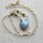 Minimal Jewelry Labradorite Necklace Gemstone..