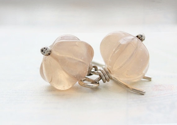 Summer Peach Moonstone Earrings, Sterling Silver, Wedding Jewelry, Pink Wire Wrapped Stones, Spring Wedding Fashion